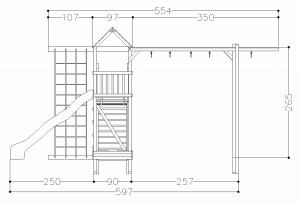 Arundel Twin Wooden Climbing Frame Play Action Tramps UK