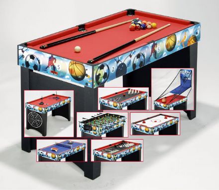 Multi-Games Table 4 In 1  Mini Pool, Push Hockey, Ping Pong, & Foosba –