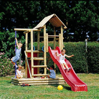 Hout Land Multi Tower Activity Play Centre Wooden Climbing Frame UK