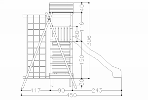 Monmouth Wooden Climbing Frame Play Action Tramps UK